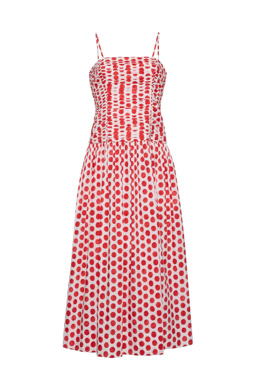 Rahi Midi Dress Celeste Spot Red Dresses - Midi Cara Cara 