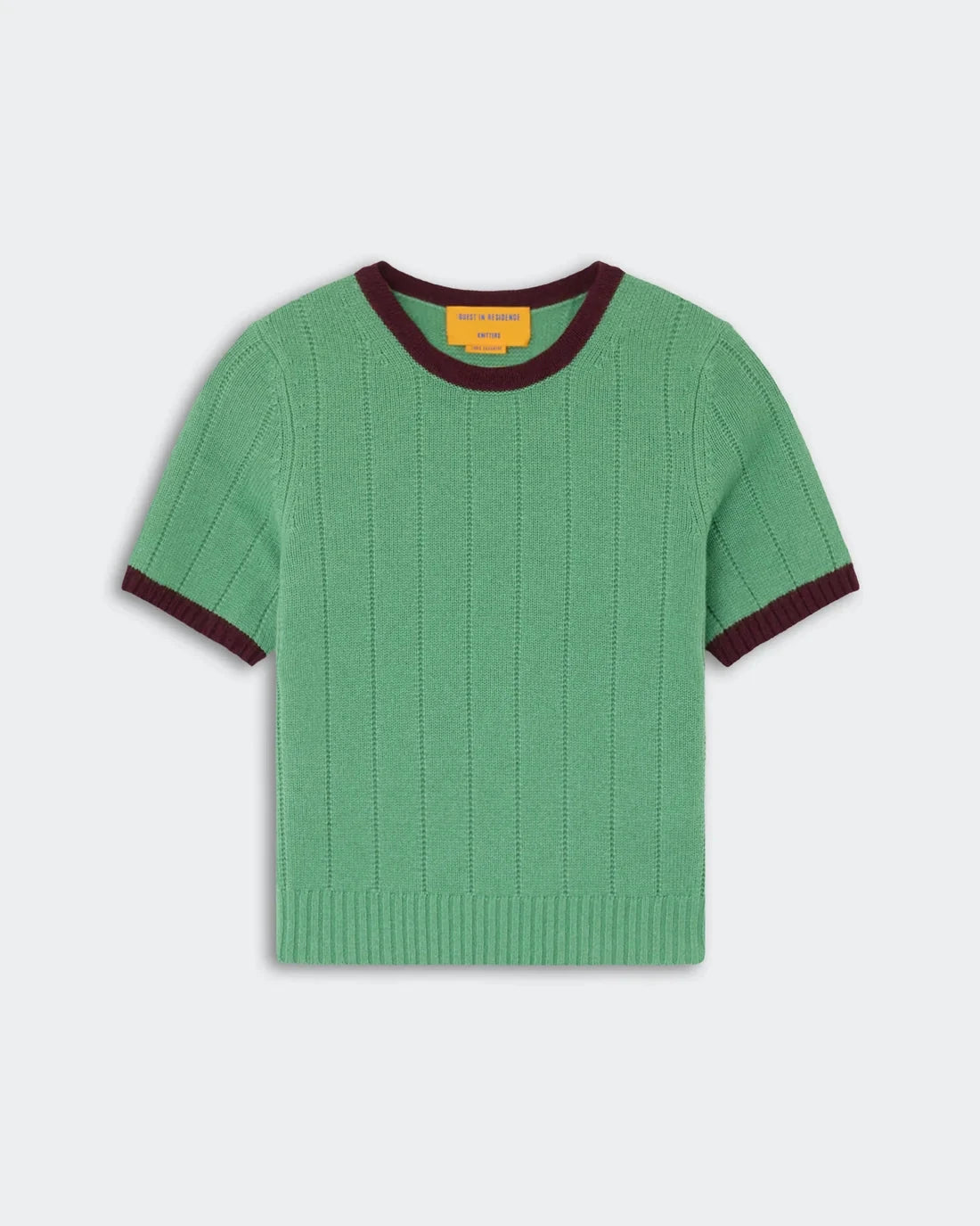 Rib Ringer Tee Highland/Fig Sweater - Crewneck Guest in Residence 
