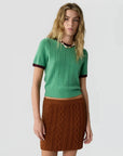 Rib Ringer Tee Highland/Fig Sweater - Crewneck Guest in Residence 