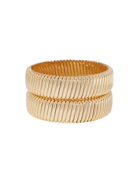 The Rolling Bracelet Gold Duo Bracelets Roxanne Assoulin 