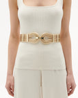 Rowan Double Loop Stretch Belt Metallic Gold Belts Figue 