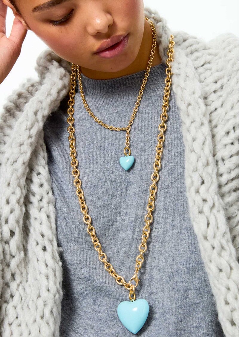 The Big Puffy Heart Charm Necklace Cloud Necklaces Roxanne Assoulin 