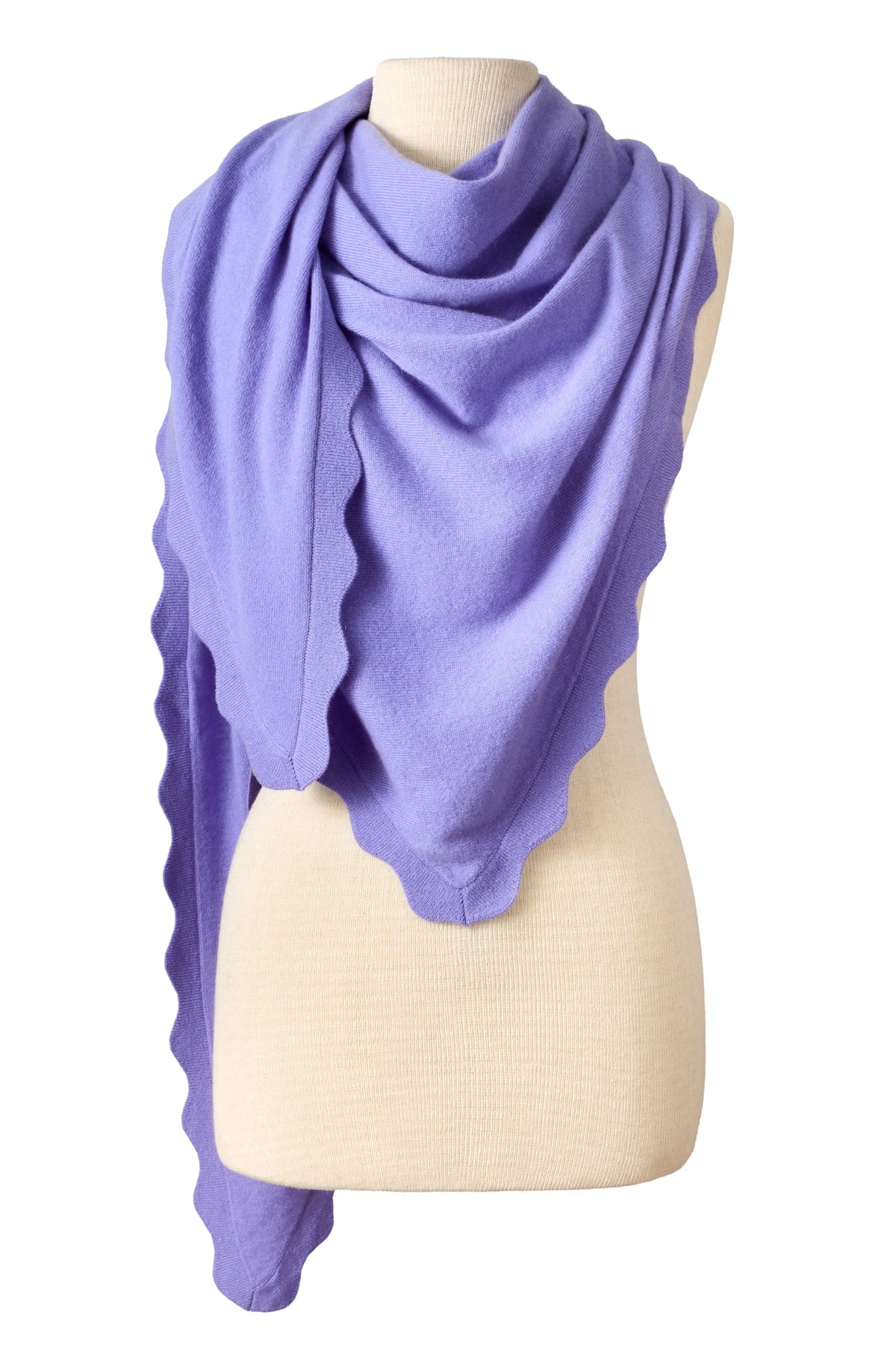 Ruffle Tri Wrap Blue Iris Scarves Alpine Cashmere 