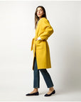 Valeria Coat Harvest Yellow Double-Faced Wool Melton Outerwear - Longsleeve Ann Mashburn 