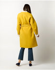 Valeria Coat Harvest Yellow Double-Faced Wool Melton Outerwear - Longsleeve Ann Mashburn 