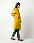 Valeria Coat Harvest Yellow Double-Faced Wool Melton Outerwear - Longsleeve Ann Mashburn 