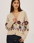 Saffron Oat Floral Sweater - Cardigans Rails 