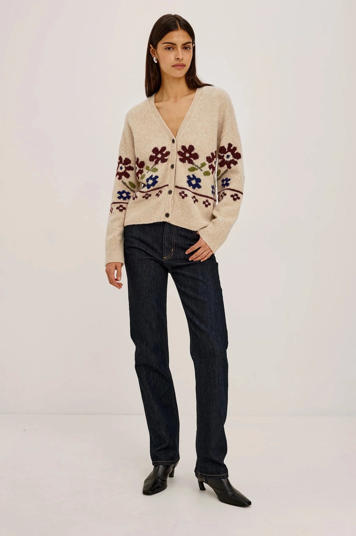 Saffron Oat Floral Sweater - Cardigans Rails 