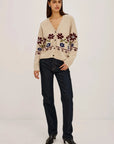 Saffron Oat Floral Sweater - Cardigans Rails 