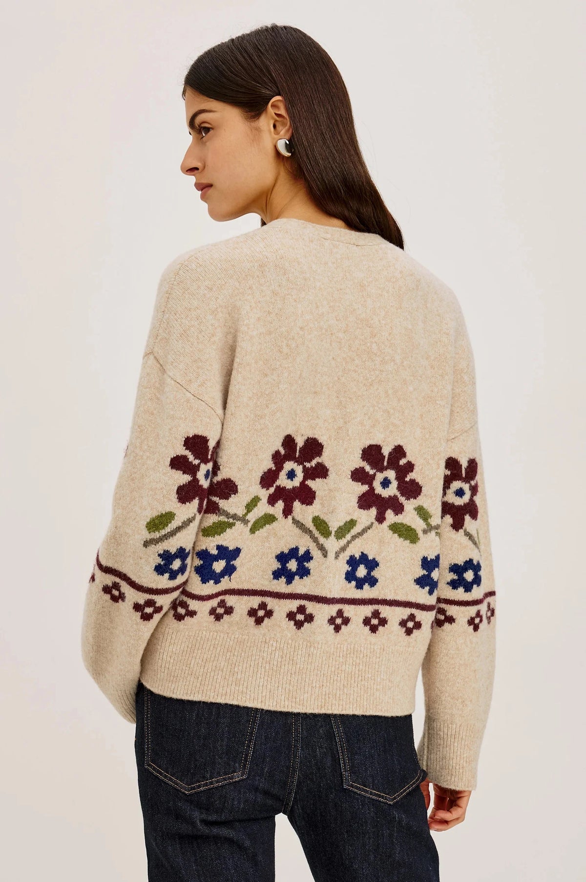 Saffron Oat Floral Sweater - Cardigans Rails 