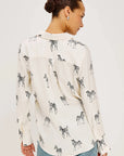 Saige Shirt Ivory Zebra Tops - Button Down Rails 