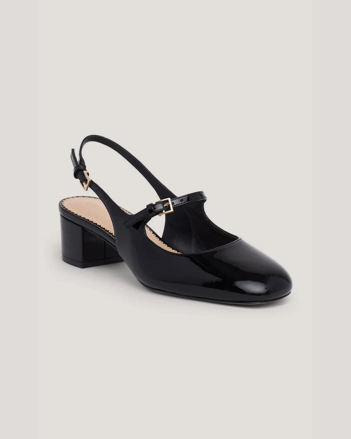 Diana Patent Sling Back Black Pumps - Low Cinq A Sept 