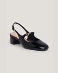 Diana Patent Sling Back Black Pumps - Low Cinq A Sept 