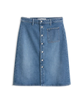 Shannon Classic Denim Skirt Medium Wash Skirts - Midi Frank & Eileen 