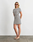 Cody Short Sleeve Short Dress Black/Cream Stripe Dresses - Short Tanya Taylor 