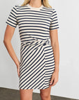 Cody Short Sleeve Short Dress Black/Cream Stripe Dresses - Short Tanya Taylor 
