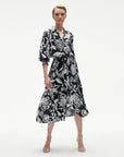 Indiana Dress Porcelain Floral Black Dresses - Midi Figue 