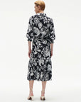 Indiana Dress Porcelain Floral Black Dresses - Midi Figue 