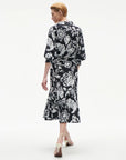 Indiana Dress Porcelain Floral Black Dresses - Midi Figue 