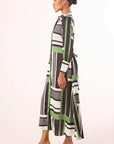 Hermina Dress Striped Geo Green Dresses - Midi Misa 