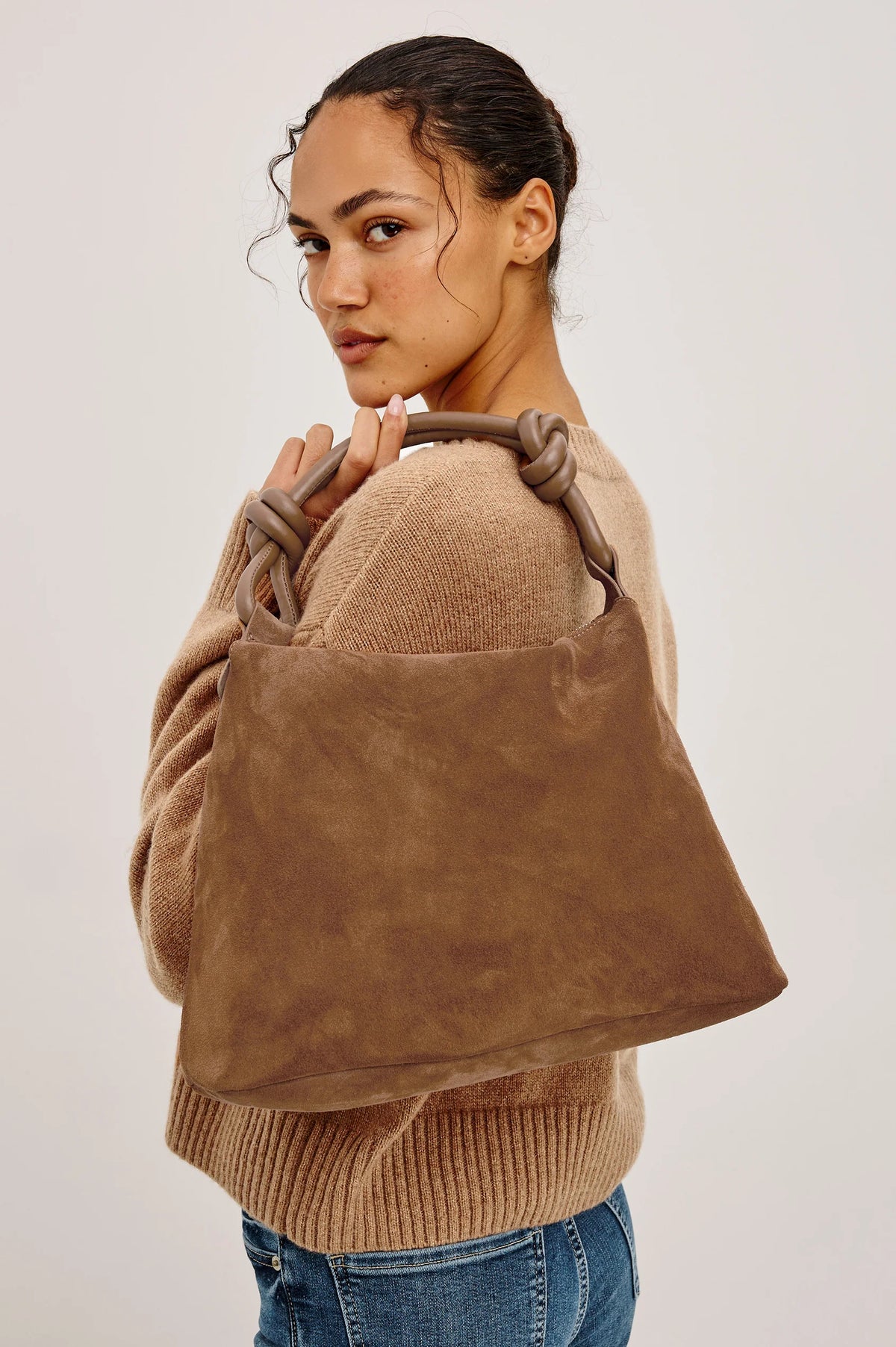 Siena Hobo Bag Camel Suede