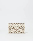 McCall Laser Cut Leather Clutch Cream Clutch Simkhai 