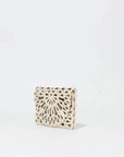McCall Laser Cut Leather Clutch Cream Clutch Simkhai 