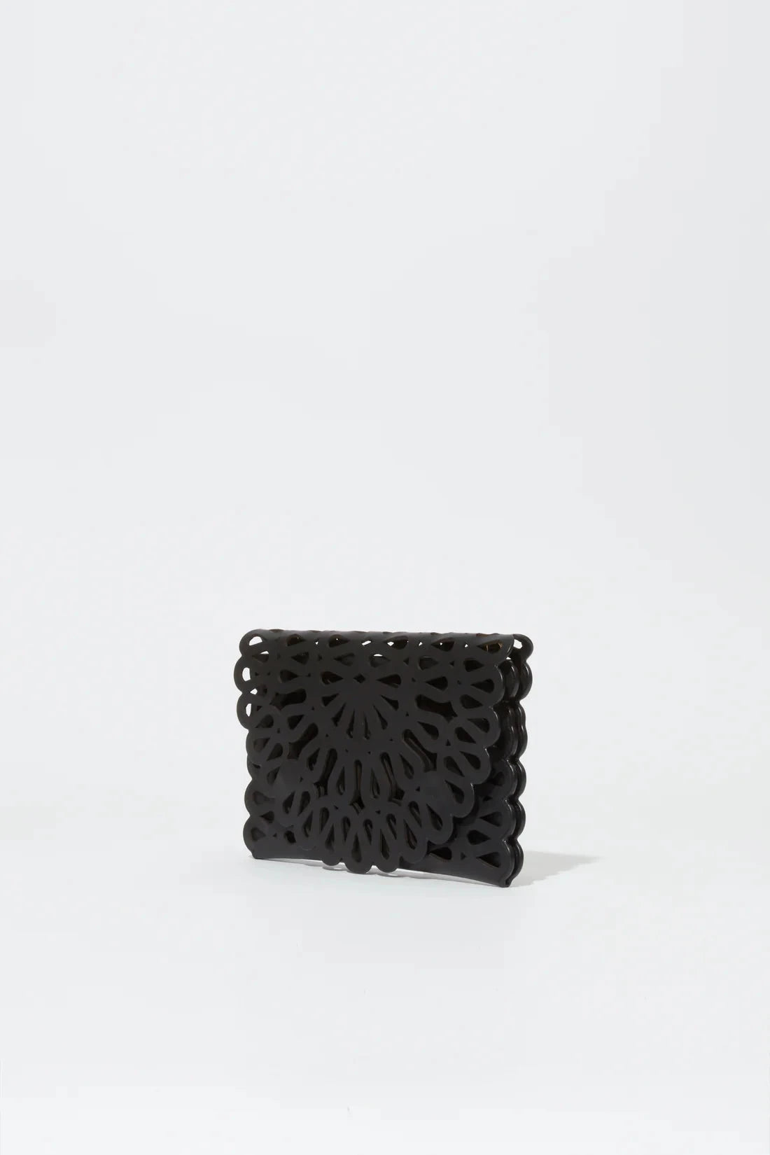 McCall Laser Cut Leather Clutch Black Clutch Simkhai 