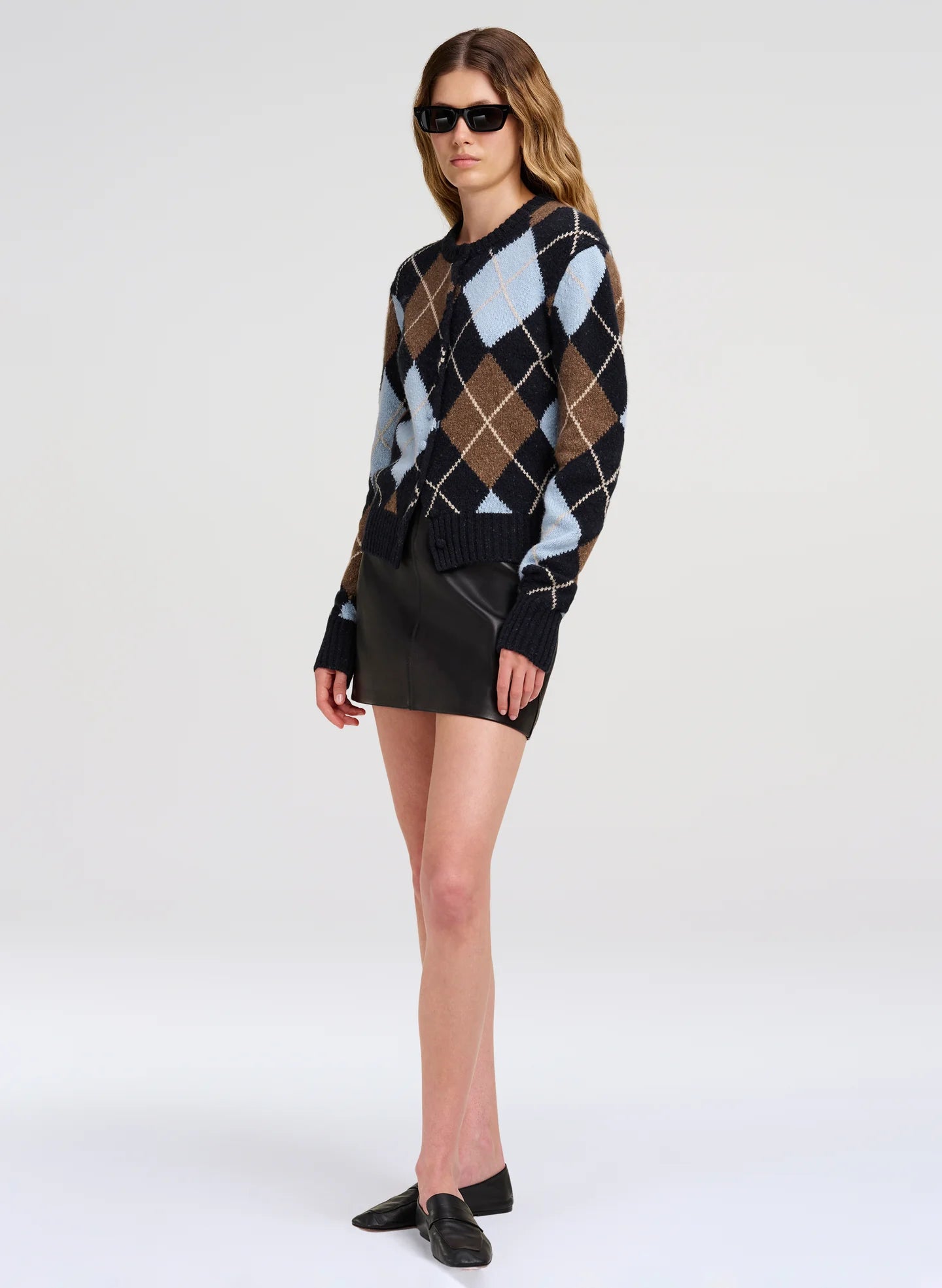 Skylar Argyle Cardigan Sky Blue Combo