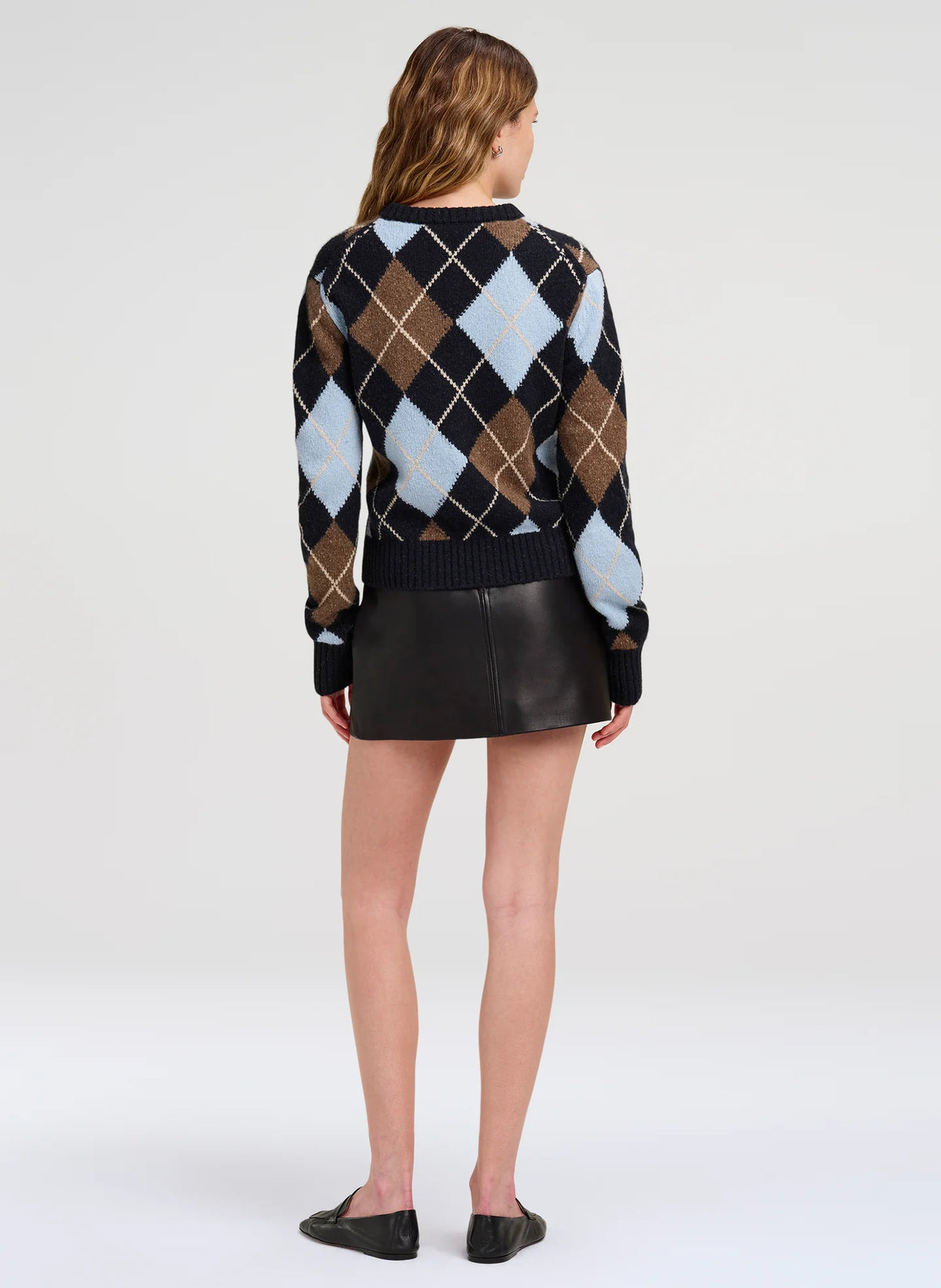 Skylar Argyle Cardigan Sky Blue Combo