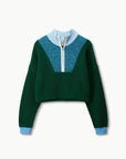 Cropped Hampton Sweater Jungle/Sky/Ivory Sweater - Crewneck Staud 