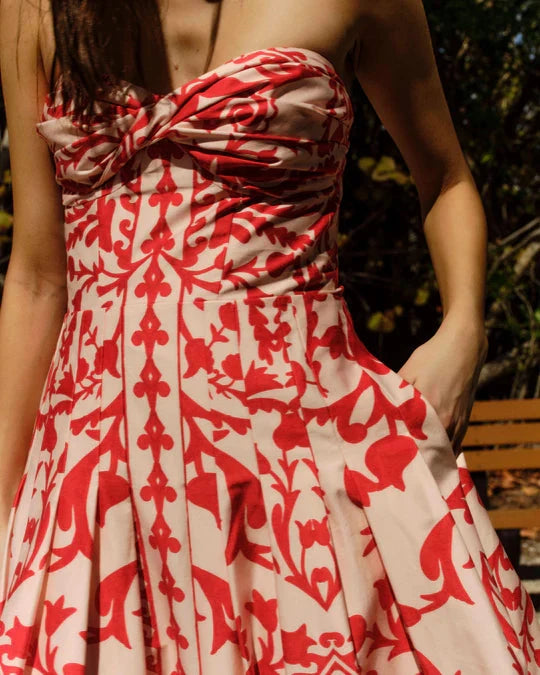 Ingrid Dress Faraway Print Poppy Dresses - Midi Cartolina 