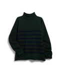 Monterey Green With Navy Stripe Sweater - Crewneck Frank & Eileen 