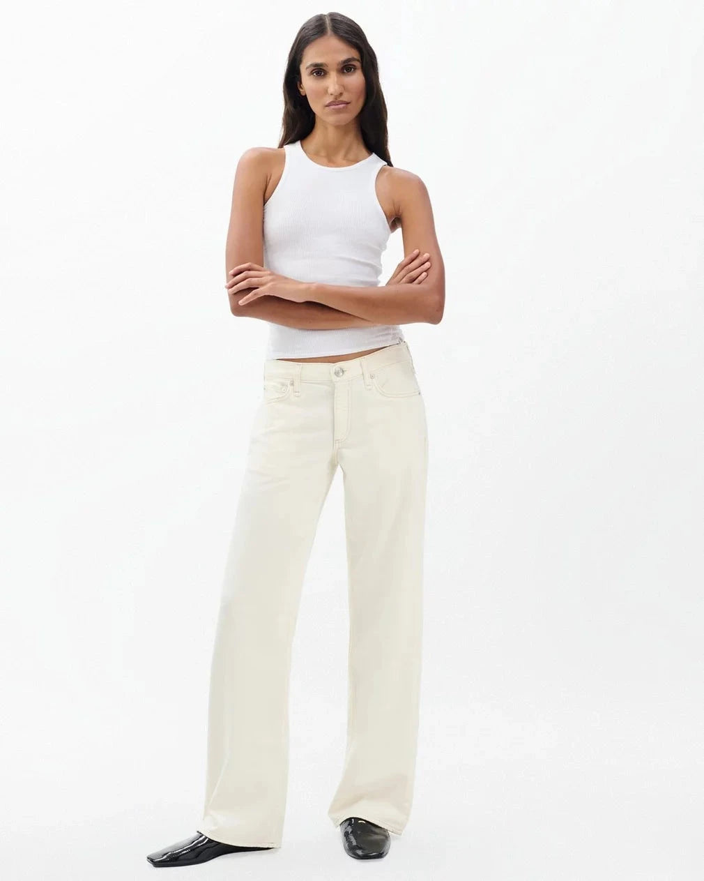 Saige Relaxed Straight Jean Ecru Denim - Straight rag & bone 