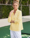 Patrick Popover Fleece Henley Canary Tops - Sweatshirts Frank & Eileen 