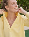 Patrick Popover Fleece Henley Canary Tops - Sweatshirts Frank & Eileen 