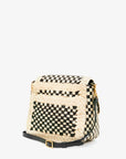 Louis Border Woven Checker Cream/ Black Crossbody Clare V. 