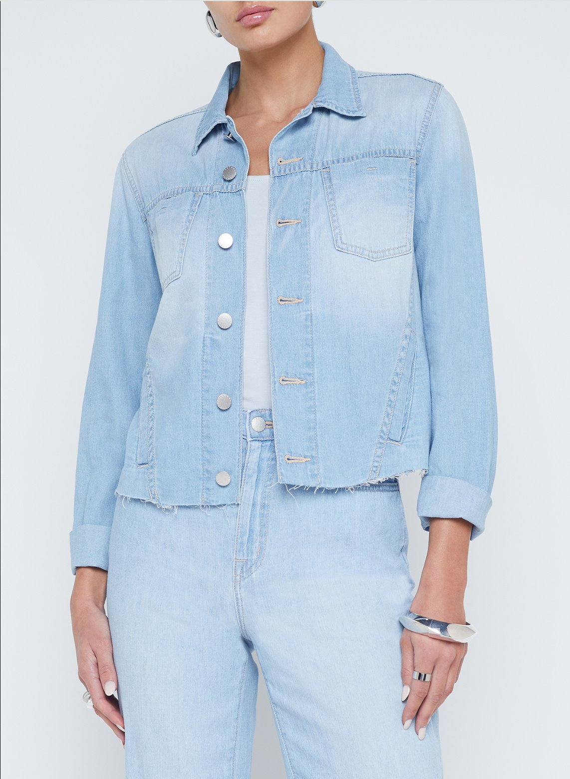 Janelle Slim Raw Jacket Dakota Jackets - Denim L'Agence 