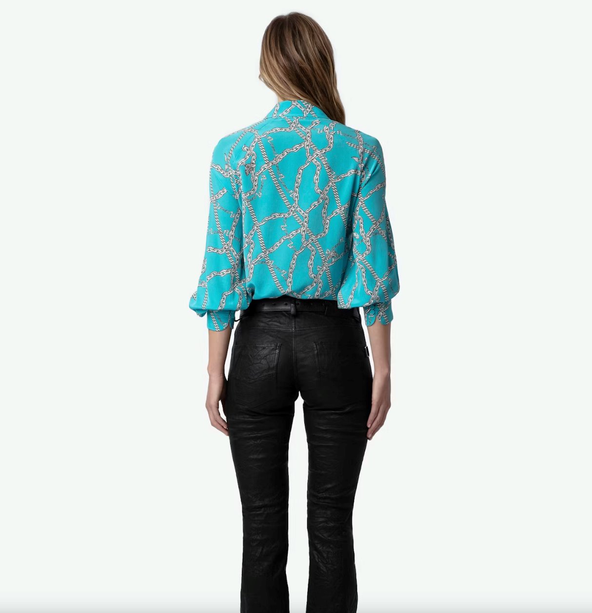 Tuile Silk Blouse Chaines Aqua Tops - Blouses Zadig & Voltaire 