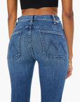 The Patch Pocket Insider Sneak Caving In Denim - Flare & Wide Leg Mother 