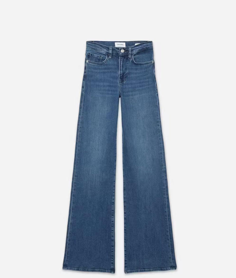 Le Slim Palazzo Temple Denim - Flare &amp; Wide Leg Frame 