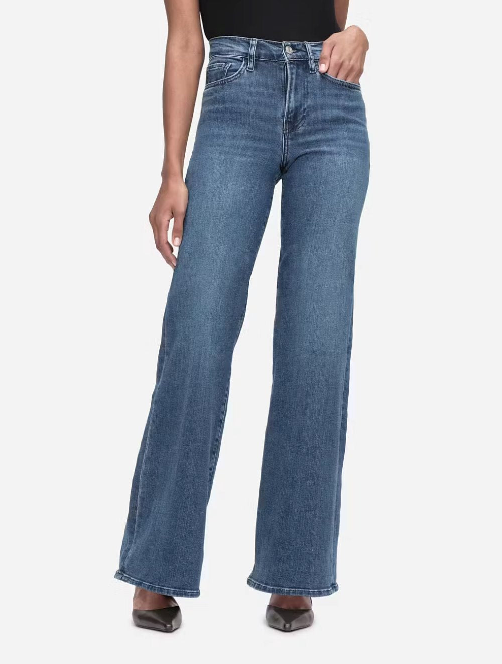 Le Slim Palazzo Temple Denim - Flare &amp; Wide Leg Frame 