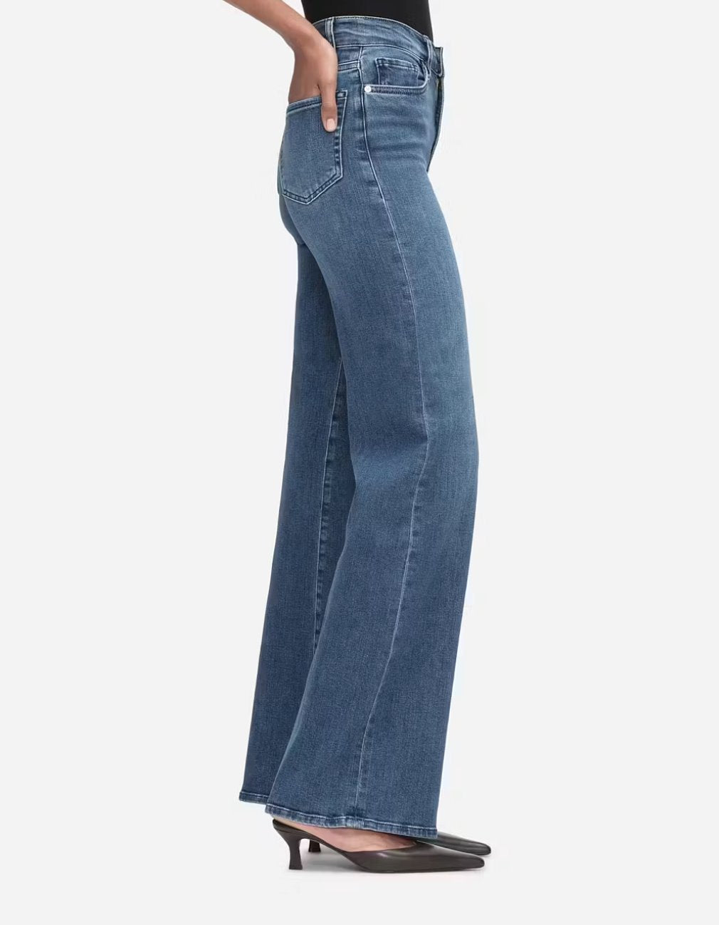 Le Slim Palazzo Temple Denim - Flare &amp; Wide Leg Frame 