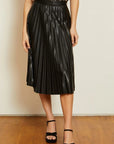 Annette Black Vegan Leather Skirt Skirts - Midi Caballero 