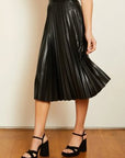 Annette Black Vegan Leather Skirt Skirts - Midi Caballero 