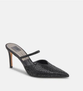 Kanika Crystal Black Metallic Fabric Pumps - High Dolce Vita 