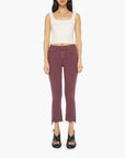 The Insider Crop Step Fray Mauve Wine Denim - Cropped & Ankle Mother 