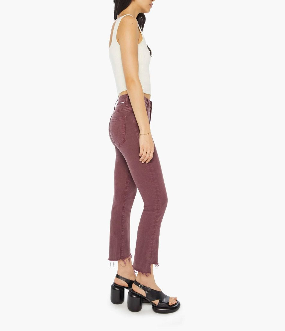 The Insider Crop Step Fray Mauve Wine Denim - Cropped & Ankle Mother 