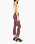 The Insider Crop Step Fray Mauve Wine Denim - Cropped & Ankle Mother 