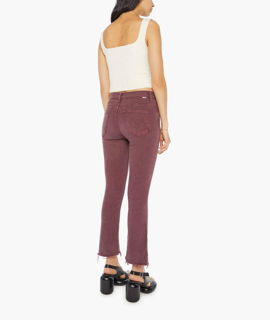 The Insider Crop Step Fray Mauve Wine Denim - Cropped & Ankle Mother 